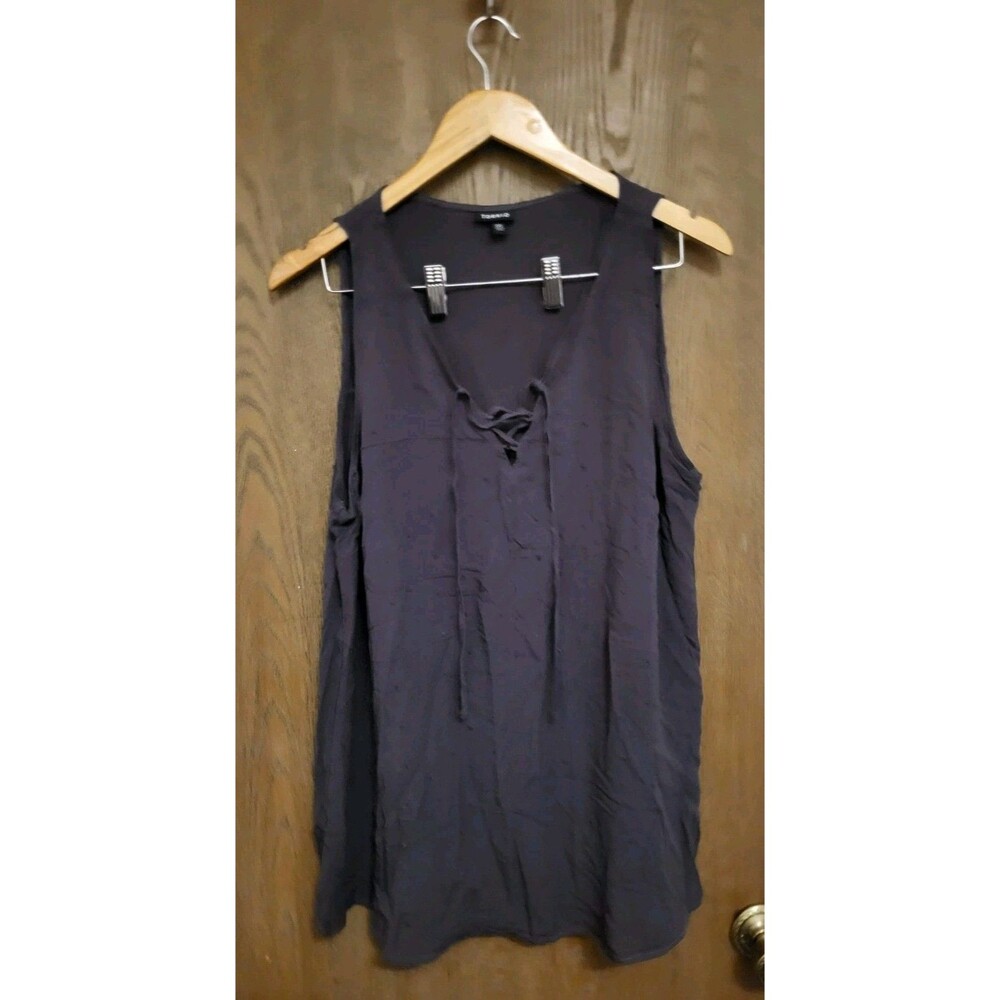 Torrid Womens Plus Gray Tunic Sleeveless Tank Lace Up Shirt Size 00